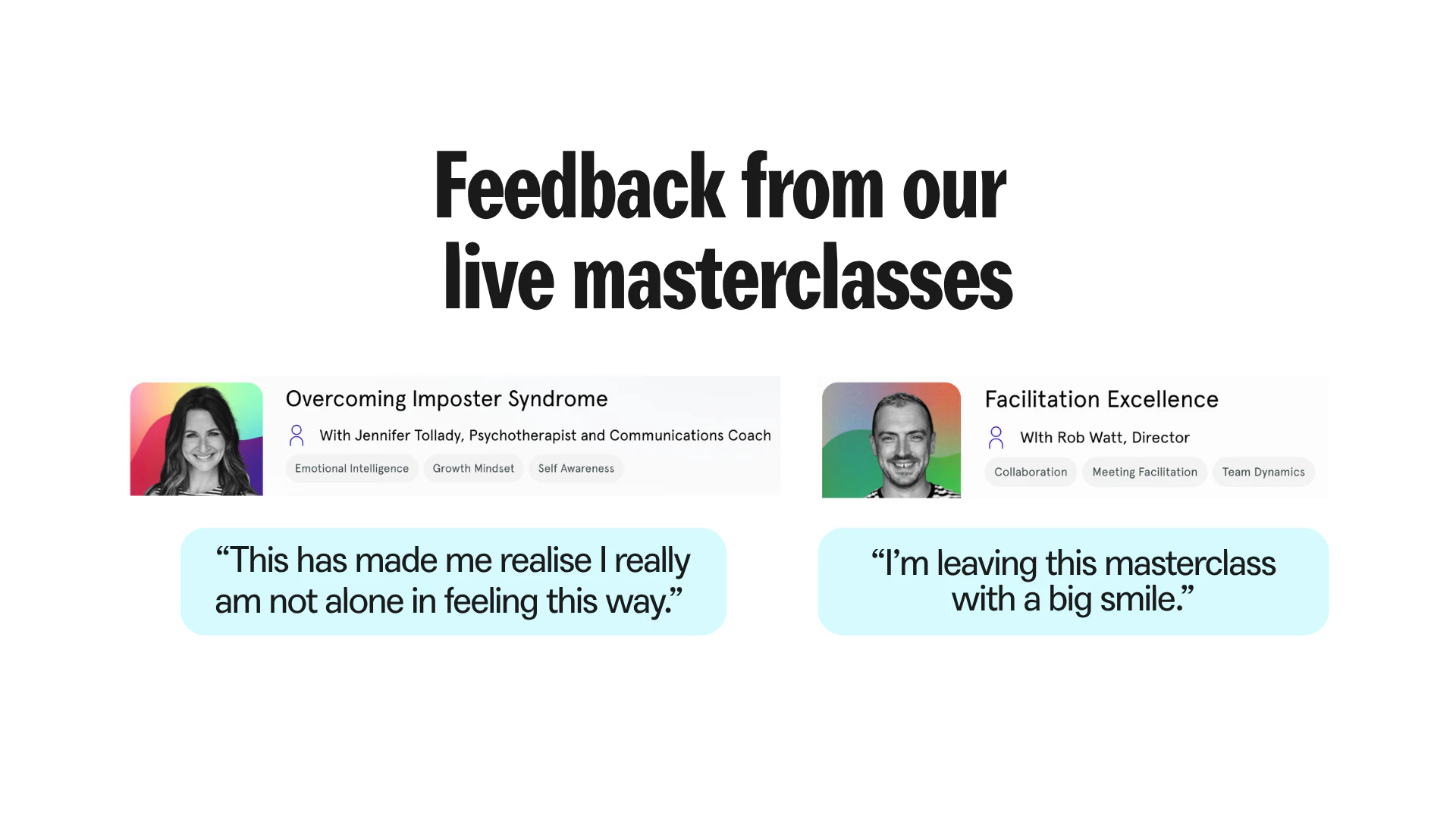 Feedback from inrehearsal live masterclasses