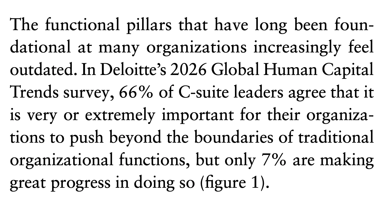 Screenshot from Deloitte research showing the importance of working across typical team boundaries